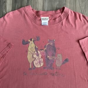 Vintage Hatley In Tune With Nature T-Shirt Men's Size XL Coral Faded Worn 1990s
